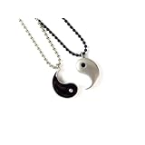 Friendship Pewter Yin Yang Pendants on Ball Chain Necklaces