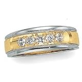 14K Two Tone Gold Diamond Duo Ring Size 7