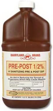 Stearns Packaging ST0106-DB-TL50 Sanitizing Cow Teat Dip, Pre-Post, 1/2% Iodine, 1-Gal. - Quantity 4