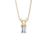 1.08 ct. K - SI1 Emerald Cut Diamond Solitaire Pendant with Chain