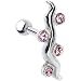 Sterling Silver 925 Pink Cubic Zirconia Art Deco Cartilage Earring