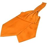 Forzieri Solid Color Pure Silk Ascot Orange