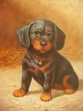 12X16 inch Animal Canvas Art Repro Portrait of Cute Brown Puppy