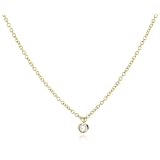Mizuki 14k Cable Chain Necklace With Diamond Bezel