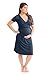 Kindred Bravely Angelina Ultra Soft Maternity & Nursing Nightgown Dress (Navy Blue, Large)