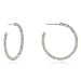 Young & The Restless ~ Gloria Bardwell ~ White Gold Pave' CZ Cubic Zirconia Hoop Earrings