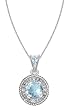 10k White Gold, March Birthstone, Aquamarine and Diamond Pendant