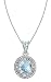 10k White Gold, March Birthstone, Aquamarine and Diamond Pendant