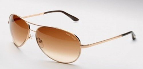 TOM FORD CHARLES TF35 Sunglasses BROWN GRADIENT / SHINY ROSE GOLD 772 62-12-130