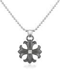 Forzieri Chrome Gothic Tribal Cross Sterling Silver Pendant Necklace
