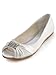 Elegantpark EP2053 Women's Peep Toe Buckle Satin Bridal Flats Wedding Shoes