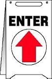 Free Standing Fold Ups Sign, White ENTER (Up Arrow Graphic)