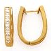 14K HUGGY CZ EARRINGS CZ/2.10CTW
