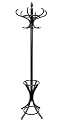 Traditional Black Wooden Coat & Hat Stand with Integrated Umbrella Stand