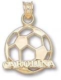 North Carolina Tar Heels Solid 10K Gold ''CAROLINA'' Soccerball Pendant