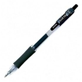 Zebra Sarasa Gel Retractable Rollerball Pens, Black Ink, Fine Point, Dozen - 46710 by