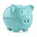KOHIENWO Piggy Bank Classic Cute Ceramic Coin Money Piggy Bank, Mini & Small Makes a Perfect Unique Gift, Nursery DÃ©cor, Christmas Keepsake, Or Savings Piggy Bank for Kids Adult (Blue)