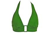 Body I.D. Green Halter Swim Top w/ Square Details