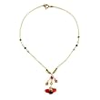 14K Gold Ruby, Peridot & Fire Opal Organica Necklace
