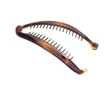 Caravan Large Tortoise Shell Or Black Banana Clip With Ball Closure