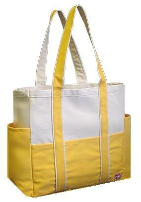 100% Cotton Canvas Shoulder Tote w/ Multiple Pockets