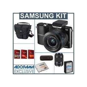 Samsung Smart Wireless NX1000 20.3 MP Camera with 20-50mm f/3.5-5.6 Lens - Bundle - with 50-200mm f/4.5-5.6 ED OIS II Tele Zoom Lens, 16GB SD Card, Holster Bag, Spare Battery, USB Card Reader, FREE: Red Giant Adorama Production Bundle for PC/Mac, Black