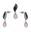 Sterling Silver Rhodium Plated Set - Necklace and Earrings