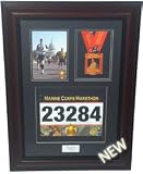 Triumph Marathon and Triathlon Photo, Finishing Medal and Race Bib Framing Kit - Library Mahogany