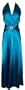 Rhinestone Pin Satin Satin Halter Gown Holiday Formal Bridesmaid Prom Dress, 3X, Teal
