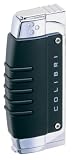 Colibri Crossfire Anodized black / Polished Silver Wind-Resistant Lighter