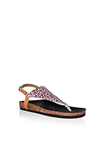 MARTINA BLUE Sandalias planas 15-0012RS (Cuero / Rosa)