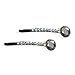 Large Round Jewel Gray Cubic Zirconia Bobby Pin - Silver Gray (2 Pcs)