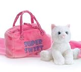 AURORA SUPER SWEET WHITE CAT Fancy Pals Pet Carrier - Purse w/ 8