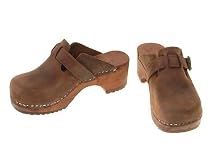 Berlin-Clogs Nubukleder Clog offen mit Riemen - open heel , Farbe: Braun