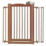 Richell 94118 One-Touch Adjustable Pet Gate with Wood Finish