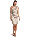 Eliza J Women's Beaded Stretch Satin Dress, Gold, 6