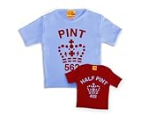 Dad & Sprog Pint and Half Pint Twin T Shirt Set Blue/Red
