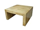Homescapes - Dakota - Square Coffee Table 85 x 85 cm - Oak Finish - 100% Solid Mango Hard Wood - ( No Veneer ) Hand Crafted Furniture