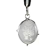 Crystal Dancing Ganesh Pendant in Silver Frame