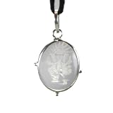Crystal Dancing Ganesh Pendant in Silver Frame