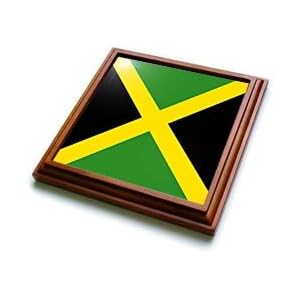 Jamaican flag - 8x8 Trivet With 6x6 Ceramic Tile by