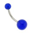 Blue UV Belly Ring - 14 Gauge - 5mm & 8mm Balls - Sold Individually