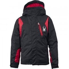Spyder Boy's Defender Jacket, Black/Black/Red, 18 