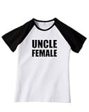 UNCLE FEMALE on Fitted Ladies Cap-Sleeve Baseball T-Shirt (in 6 colors)