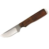 Anza Knives BRL Medium Hunter Fixed Blade Knife with Dark Brown Wood Handles
