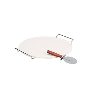 Click here to buy Italian Villa 14-1 2-Inch Jumbo Pizza Stone and Rack with Jumbo Pizza Cutter by Columbian Home.