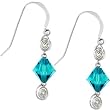 Handcrafted Austrian Crystal Blue Zircon December Birthstone Earrings MADE WITH SWAROVSKI ELEMENTS