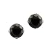 14K White Gold 1/2 ct. Black Round Brilliant Cut Diamond Earring Studs