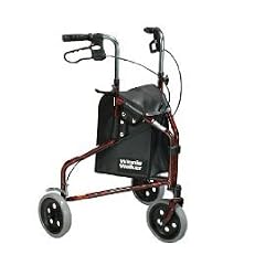 Rollator Walker 3 Wheel Lite Supreme Red Mobility Aid FREE SHIP