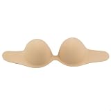 HOTER® Steel Ring Inside Style Invisiable Silicone Bra, Strapless Backless Nu Bra, Size C - Fleshcolor